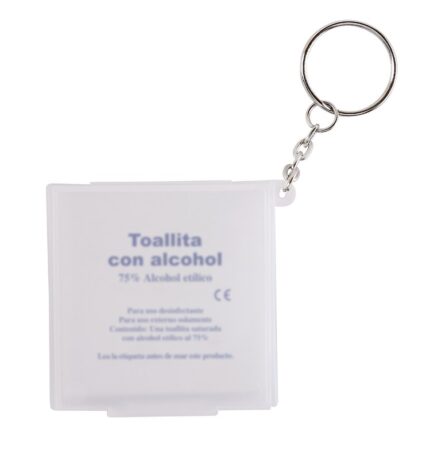 LLAVERO CON PADS DE ALCOHOL<span> - </span>Blanco